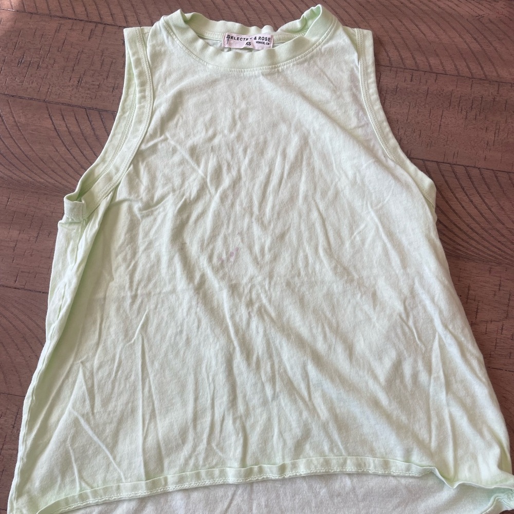 ELECTRIC & ROSE lime green tank top